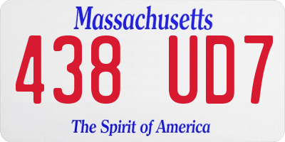 MA license plate 438UD7