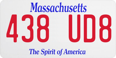 MA license plate 438UD8