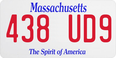 MA license plate 438UD9