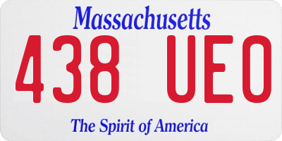MA license plate 438UE0