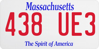 MA license plate 438UE3