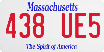 MA license plate 438UE5