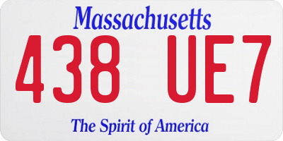 MA license plate 438UE7