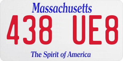 MA license plate 438UE8