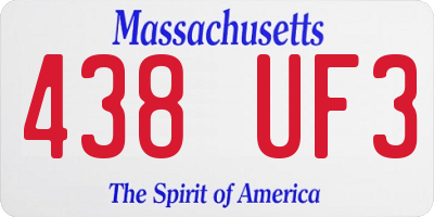 MA license plate 438UF3