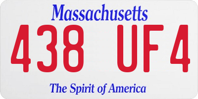 MA license plate 438UF4
