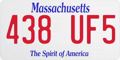 MA license plate 438UF5