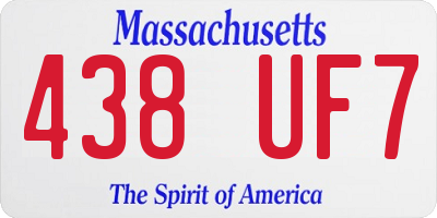 MA license plate 438UF7