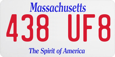 MA license plate 438UF8