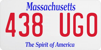 MA license plate 438UG0