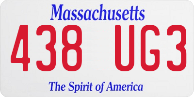 MA license plate 438UG3