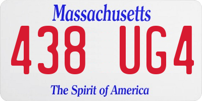 MA license plate 438UG4