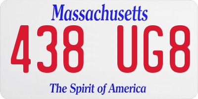 MA license plate 438UG8