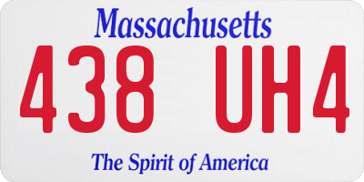 MA license plate 438UH4