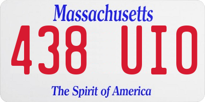MA license plate 438UI0