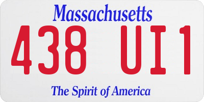 MA license plate 438UI1