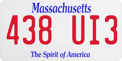 MA license plate 438UI3