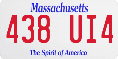 MA license plate 438UI4