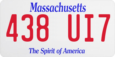 MA license plate 438UI7