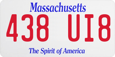 MA license plate 438UI8