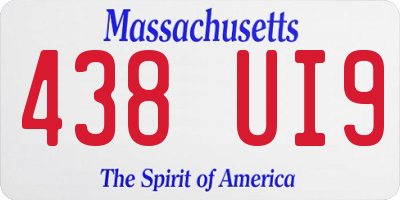 MA license plate 438UI9