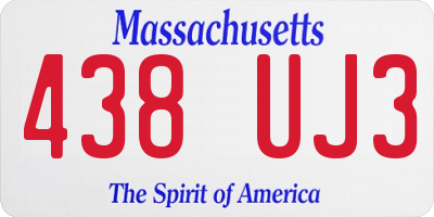 MA license plate 438UJ3