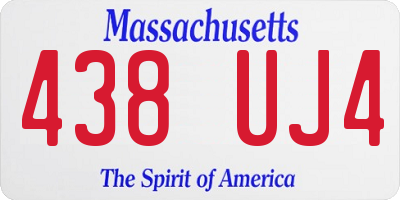 MA license plate 438UJ4