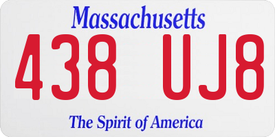 MA license plate 438UJ8