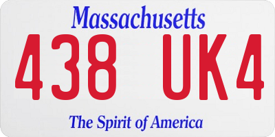 MA license plate 438UK4