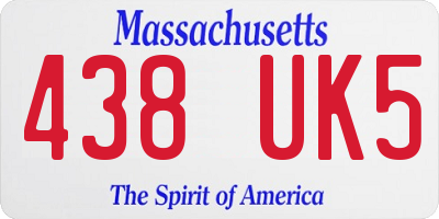 MA license plate 438UK5