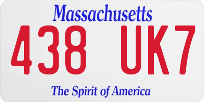 MA license plate 438UK7