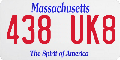 MA license plate 438UK8