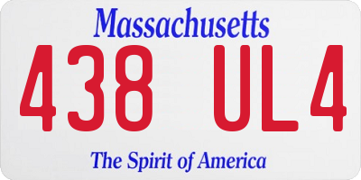 MA license plate 438UL4