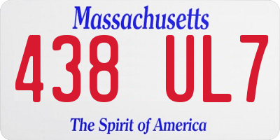 MA license plate 438UL7