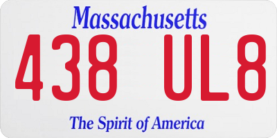 MA license plate 438UL8