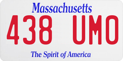 MA license plate 438UM0