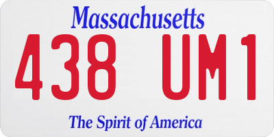 MA license plate 438UM1
