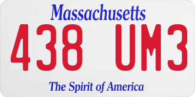 MA license plate 438UM3