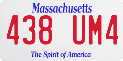 MA license plate 438UM4