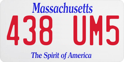 MA license plate 438UM5