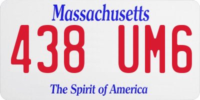 MA license plate 438UM6