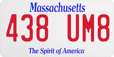 MA license plate 438UM8