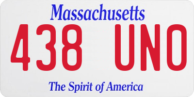 MA license plate 438UN0