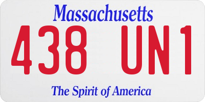 MA license plate 438UN1
