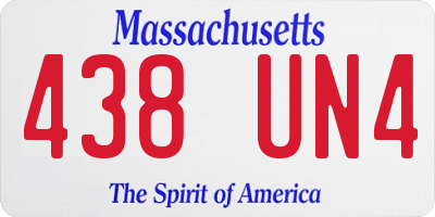 MA license plate 438UN4