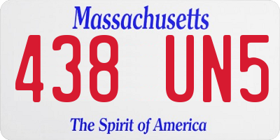 MA license plate 438UN5