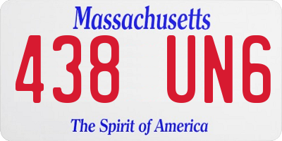 MA license plate 438UN6
