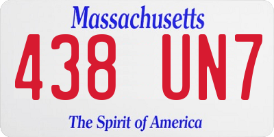 MA license plate 438UN7