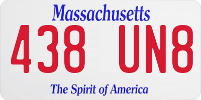 MA license plate 438UN8