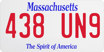 MA license plate 438UN9